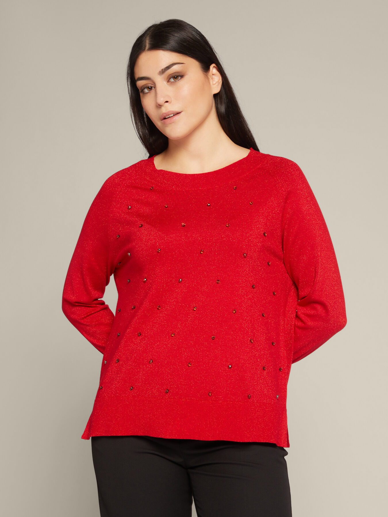 Pull lurex avec broderie image number 0