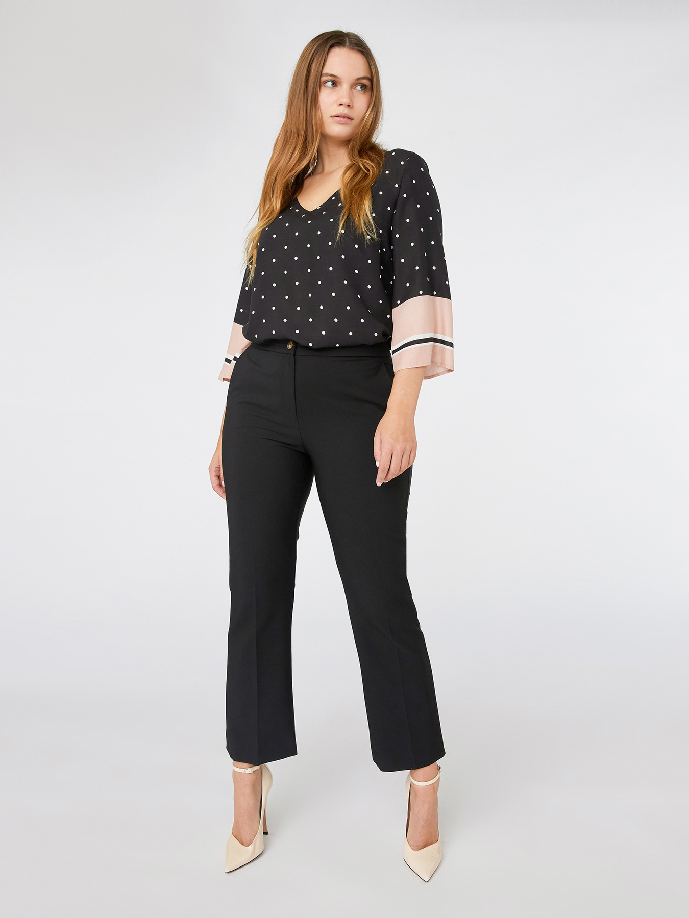 Pantaloni kick flare in tessuto tecnico image number 0