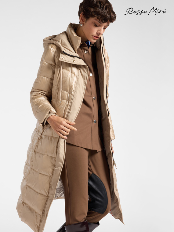 Quilted down jacket with hood