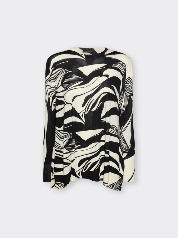 Printed viscose blend sweater