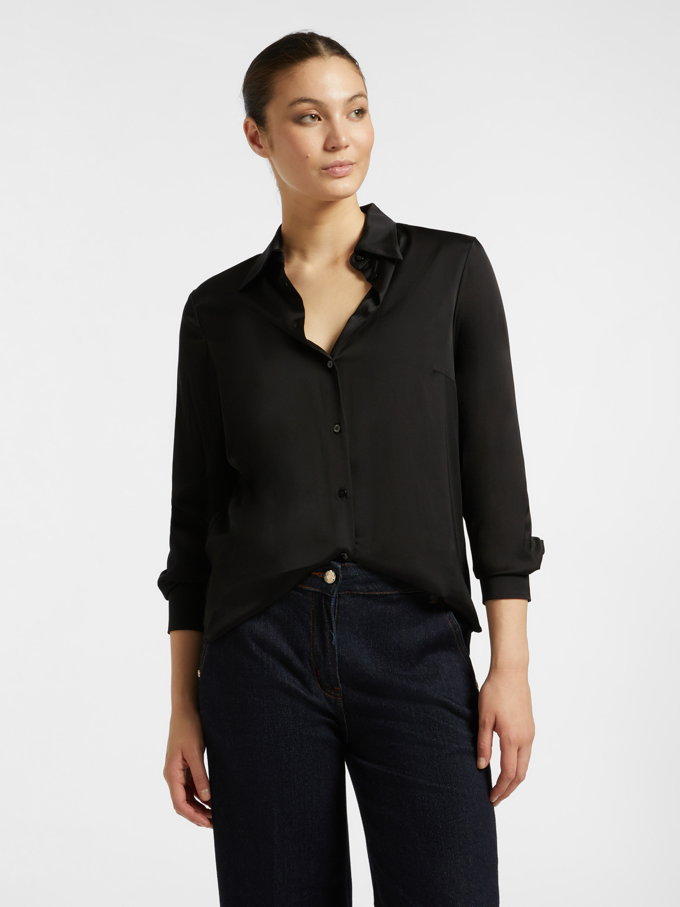 Hemdbluse aus Satin image number 0