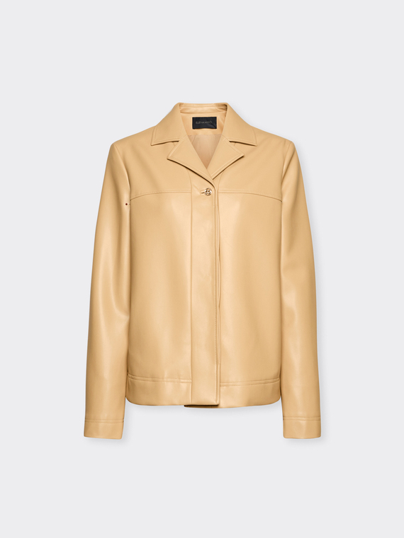 Boxy-Jacke aus beschichtetem Stoff