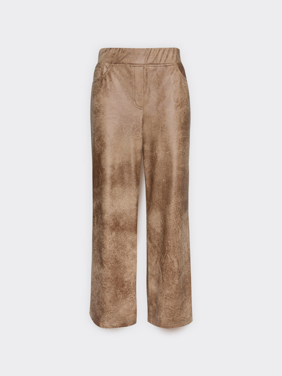Cropped palazzo pants with used effect
