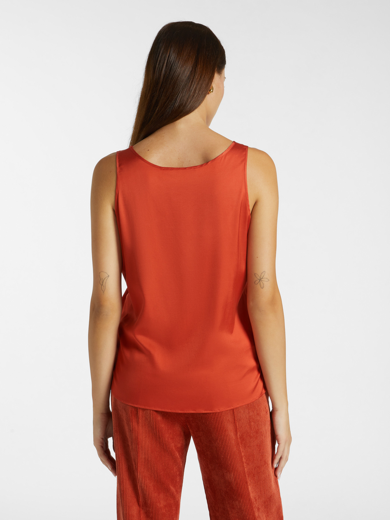 Stretch viscose V neck top image number 1