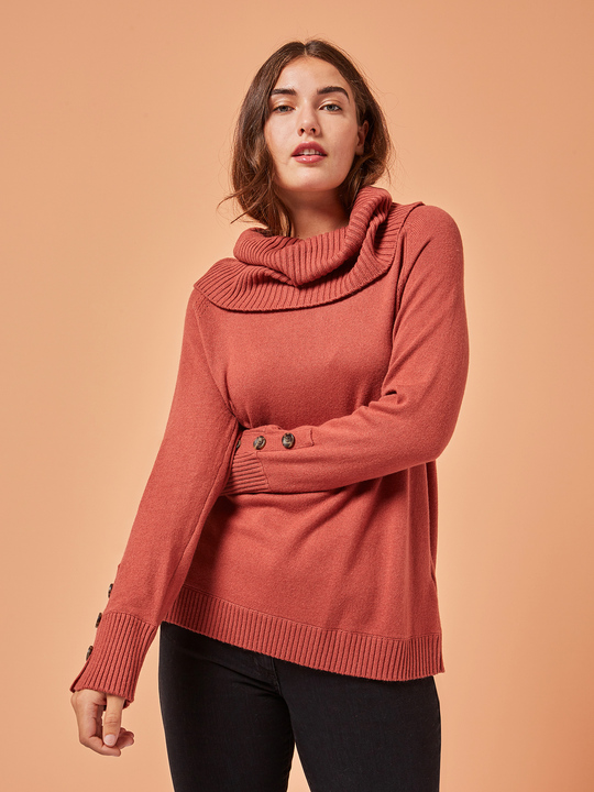 Elenamiro: Sweater com gola larga Alaranjado_1