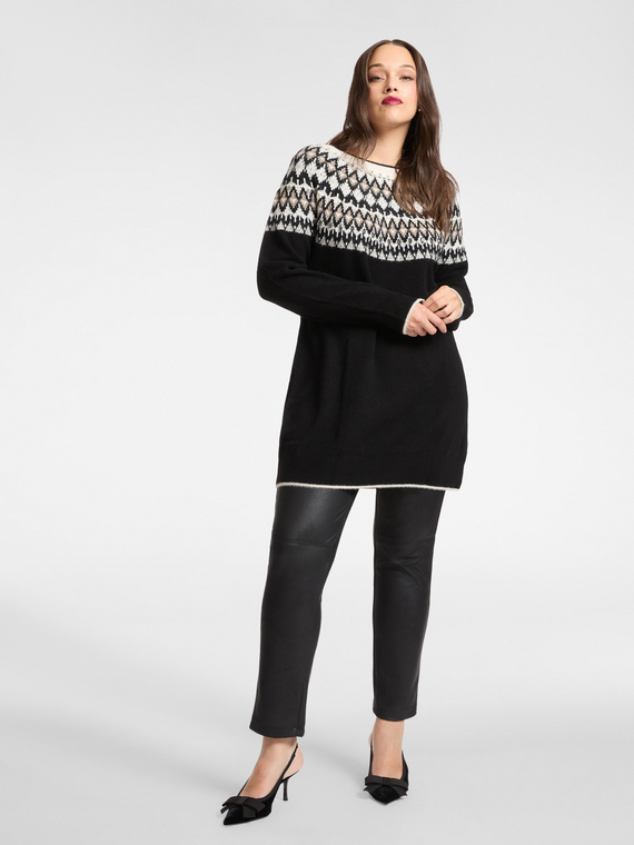 Pantalon enduit &agrave; coutures milanaises