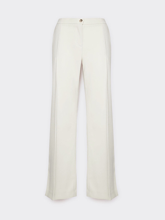 Stretch crepe fabric trousers