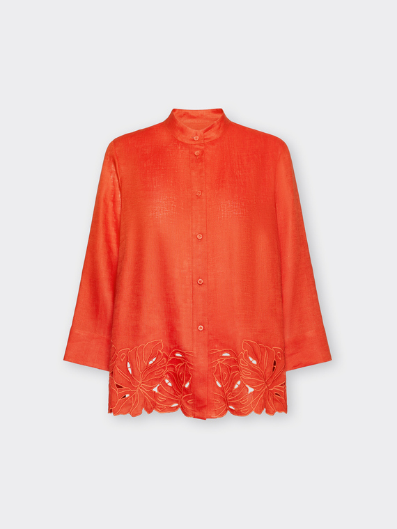 Chemise en lin avec broderies