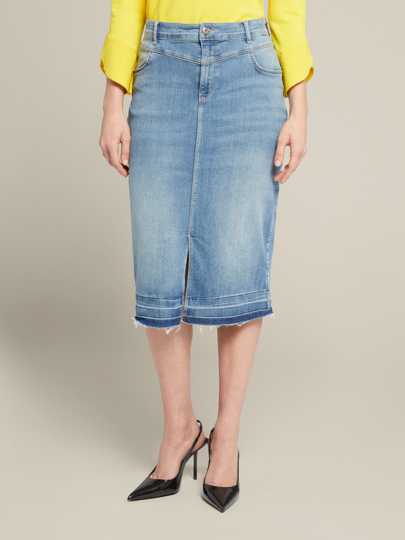 Falda en denim de algod&oacute;n sostenible image number 2