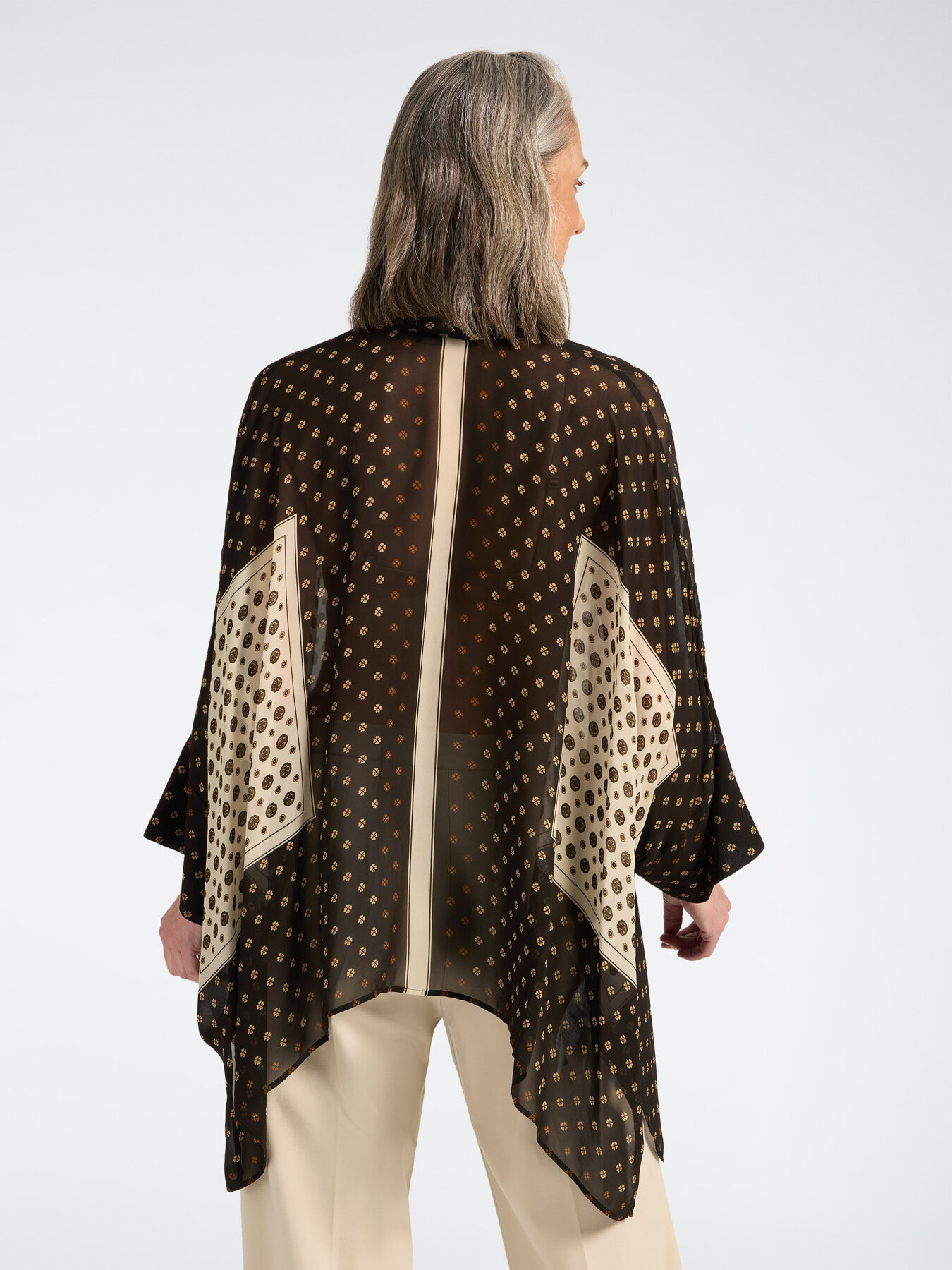 Oversized printed georgette shirt image number 1