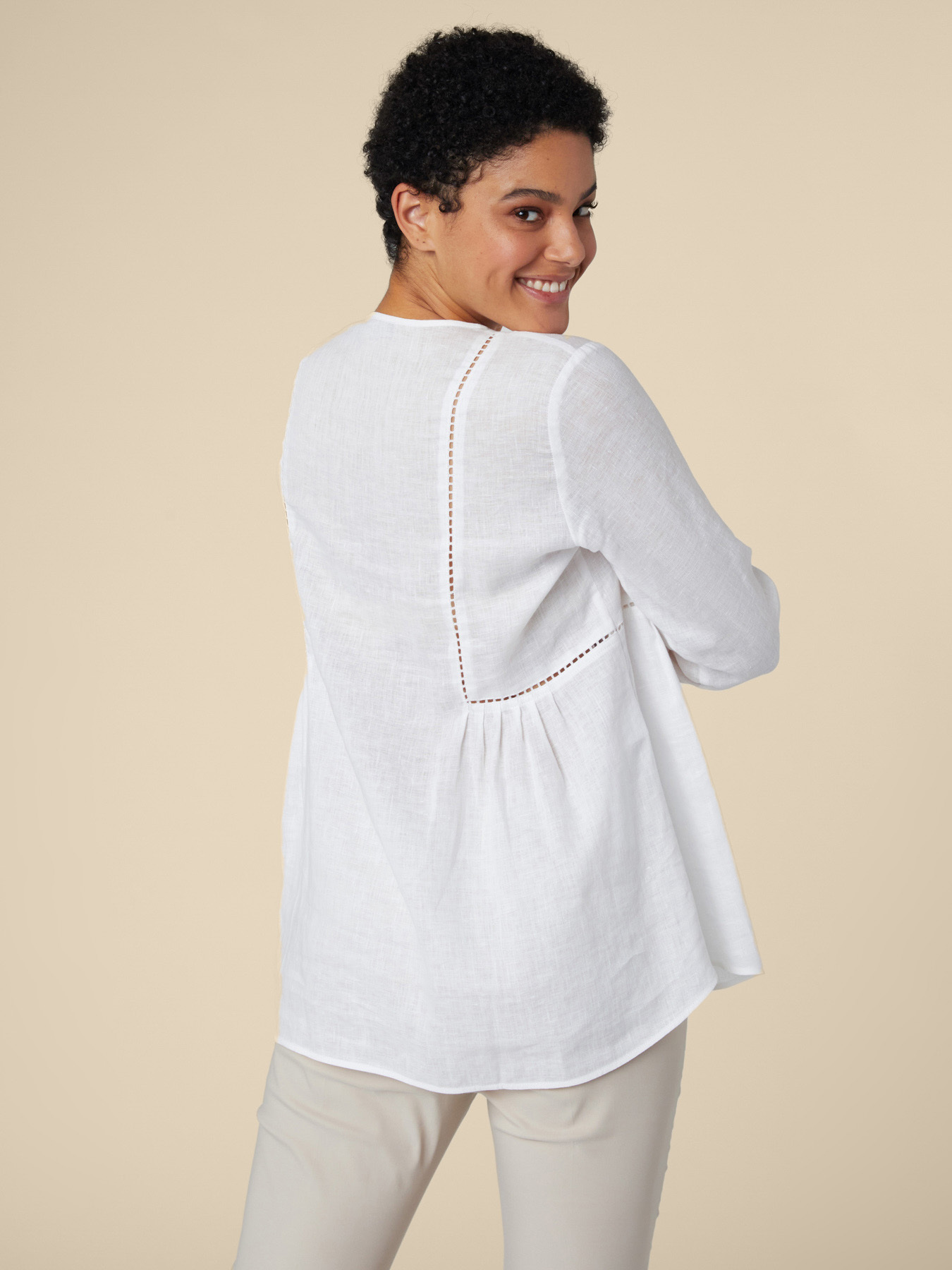 Blusa in puro lino image number 1