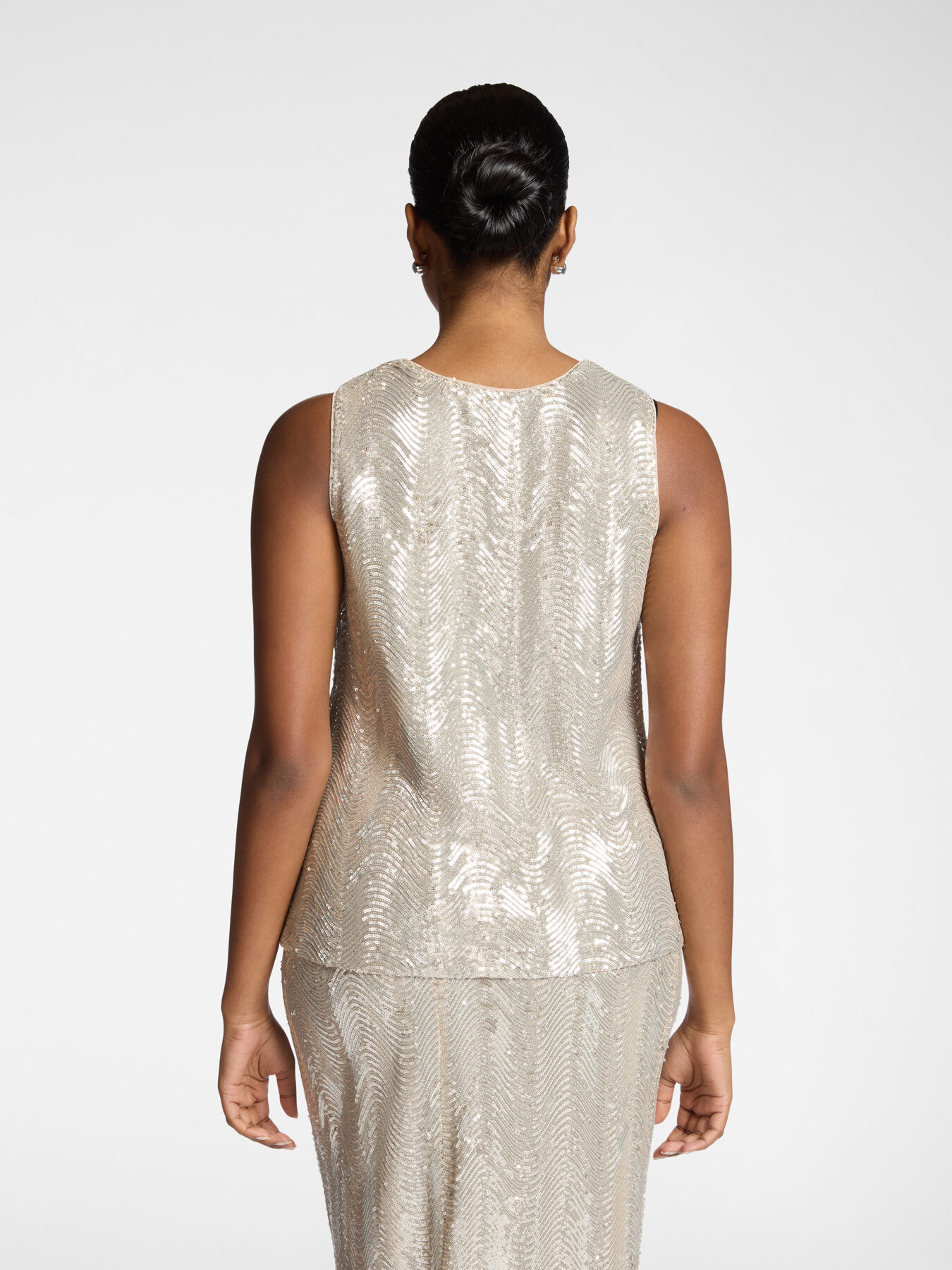 Top in tulle con paillettes image number 1