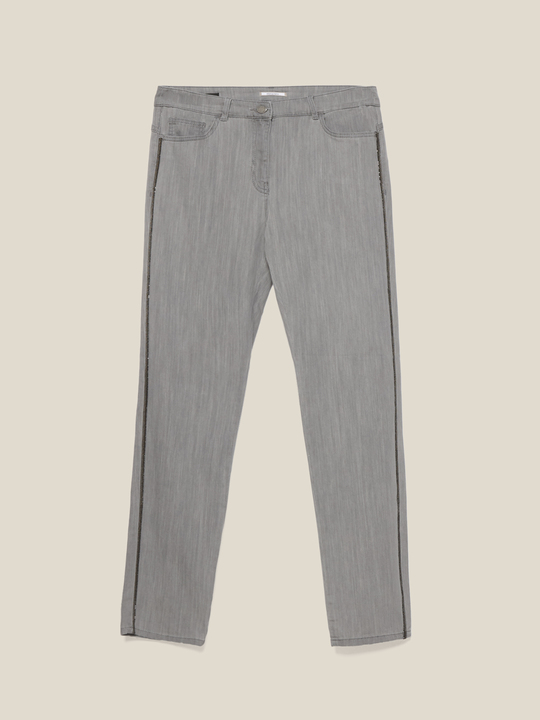 Elenamiro: Jeans skinny con perline Cinzento_1