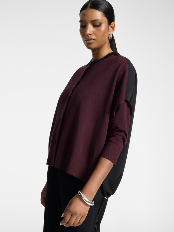 Zweifarbiger Boxy-Cardigan