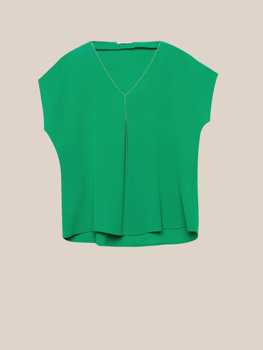 Elenamiro: Blusa com corrente met&aacute;lica Verde_1