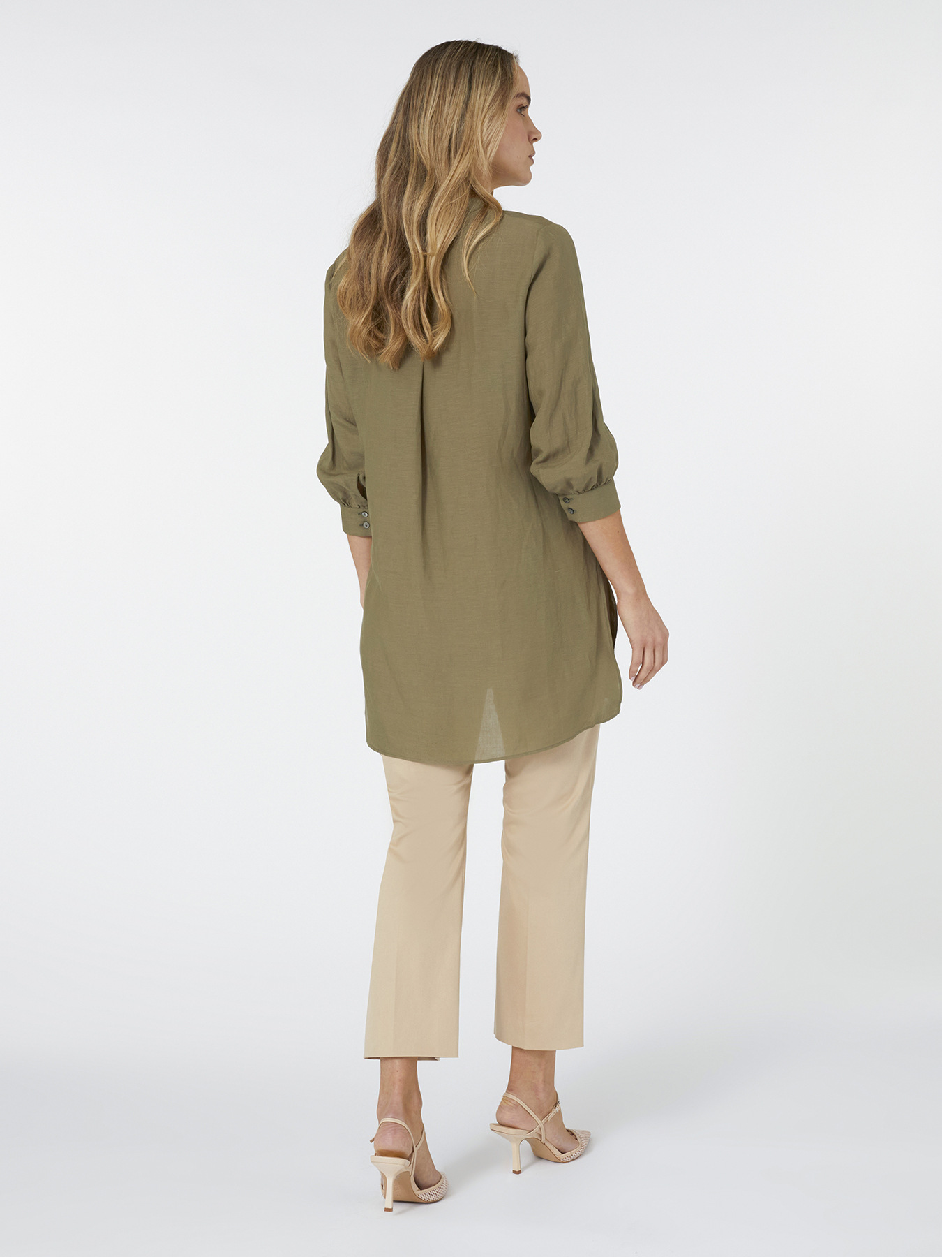 Blusa larga de lino y lyocell image number 1