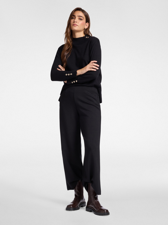 Pantaloni pull on cropped in scuba leggero