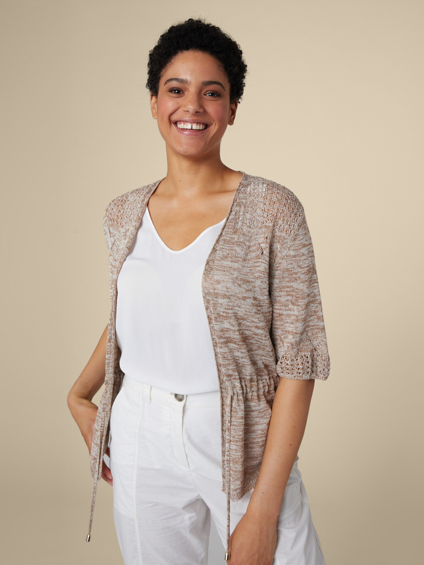 Cardigan with drawstring image number 2