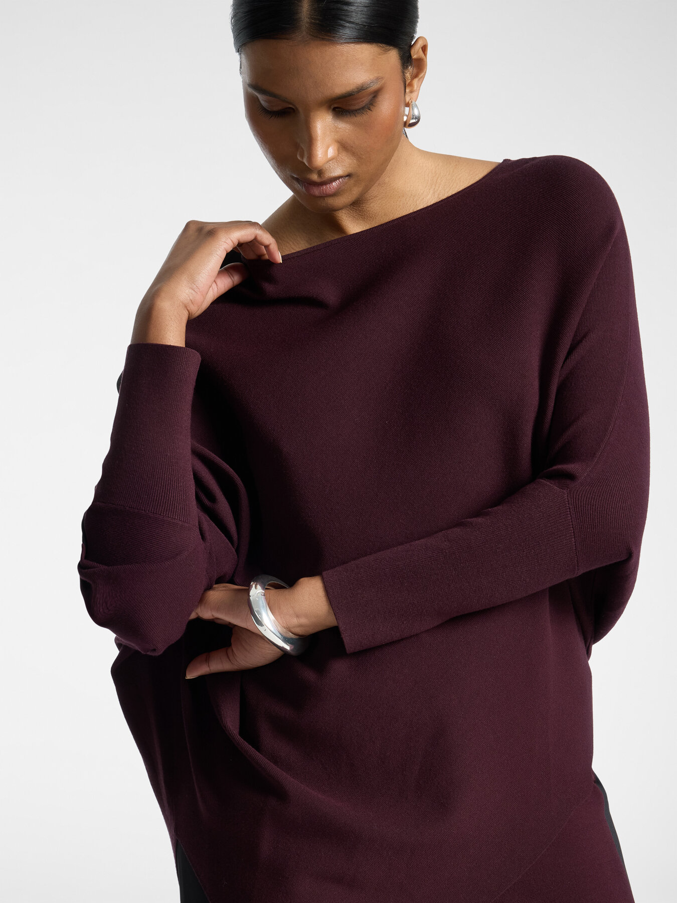 Kimono-Strickpullover mit asymmetrischem Saum image number 3