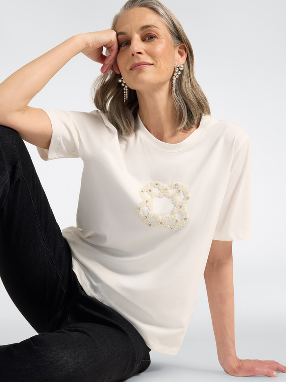 Cotton T-shirt with Monogram embroidery