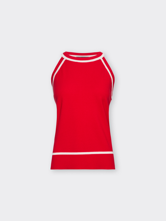 Knit top with contrasting edges