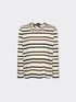 T-shirt rigata con ricamo floreale image number 4