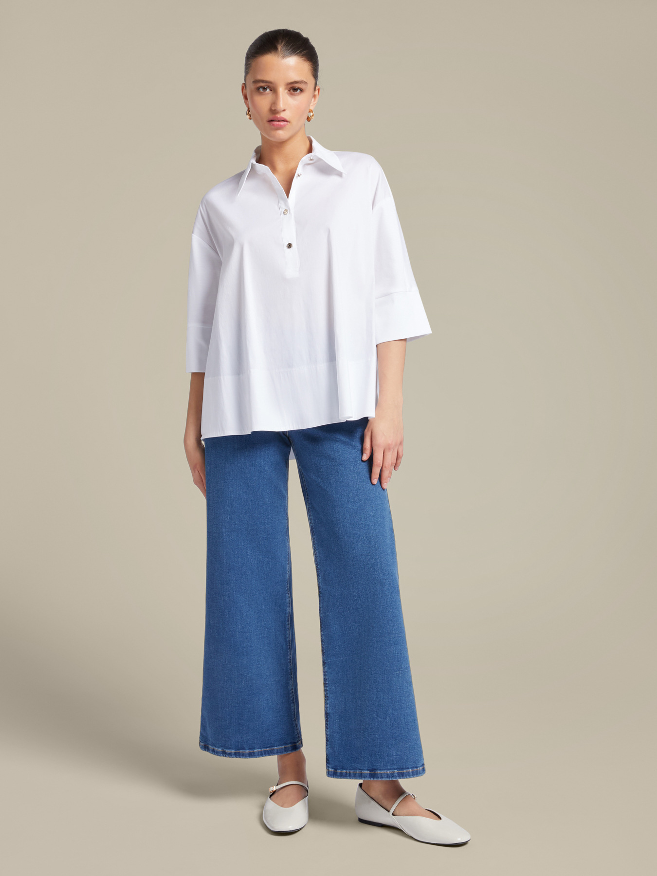 T-Shirt mit Kragen und Kn&ouml;pfen image number 2