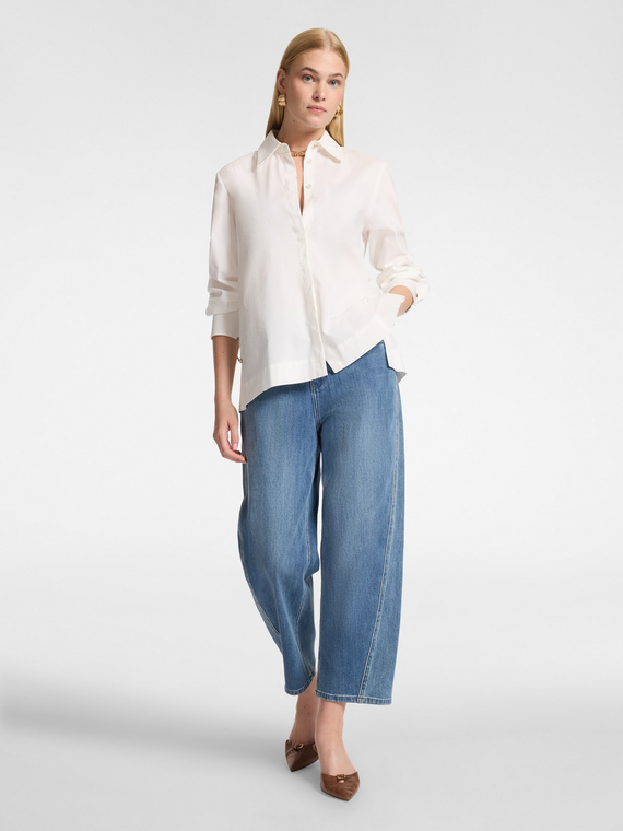 Regular Jeans aus gewaschenem Denim