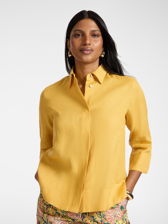 Camisa boxy em linho