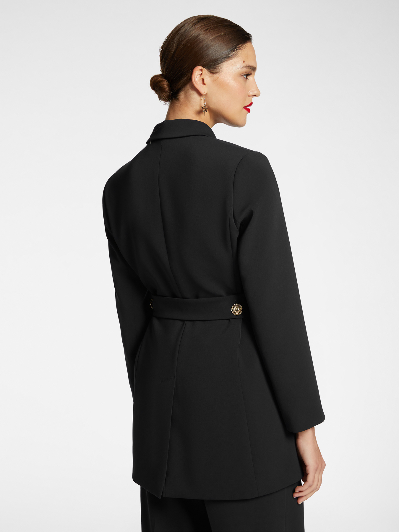 Lange Jacke mit Sch&auml;rpeng&uuml;rtel image number 1