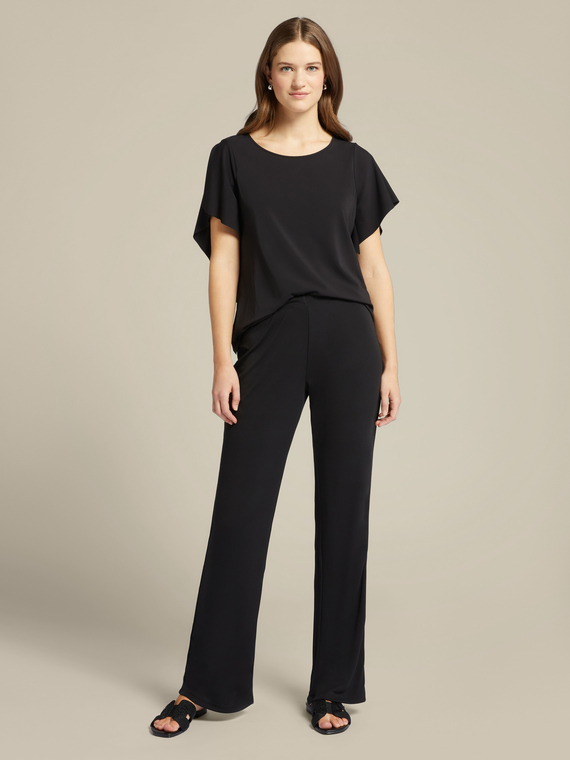 Straight jersey trousers