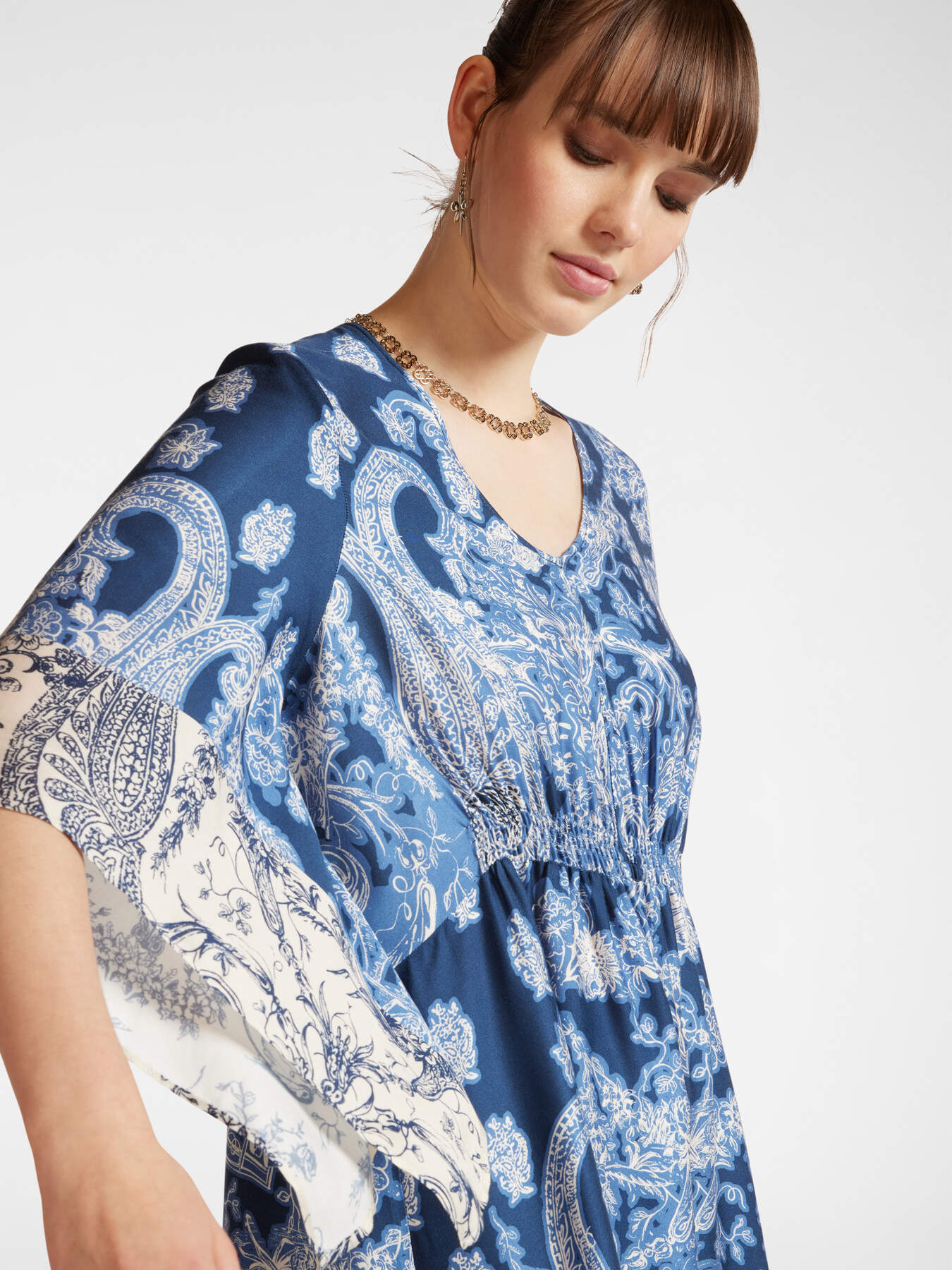 Robe caftan &agrave; deux imprim&eacute;s image number 3