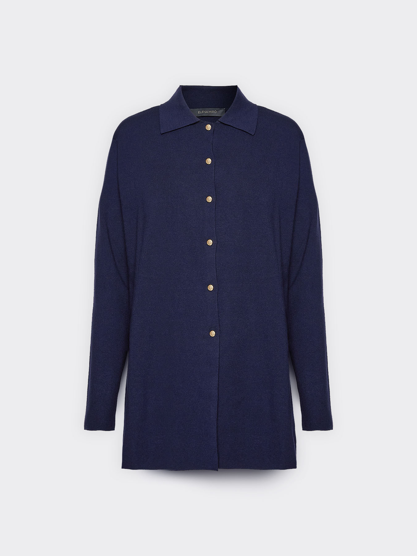 Long cardigan with collar image number 4