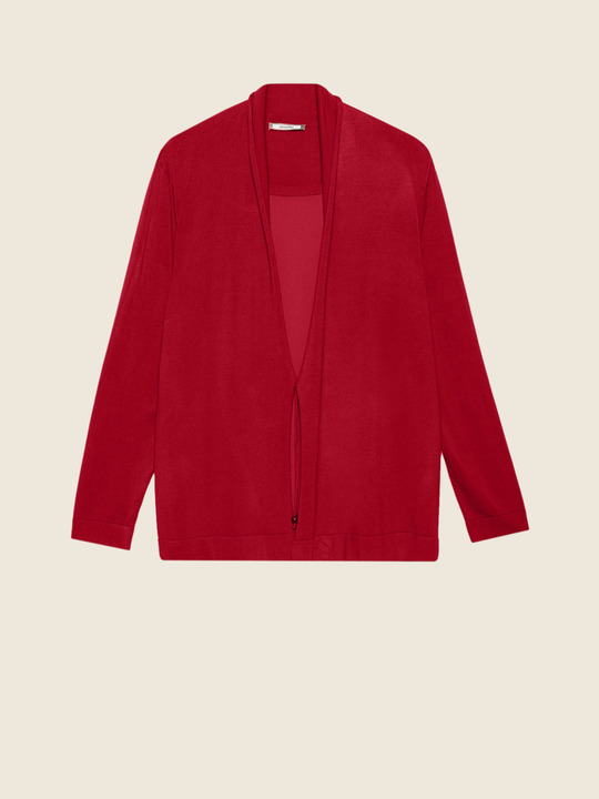 Elenamiro&nbsp;: Cardigan avec top en satin Rouge_1