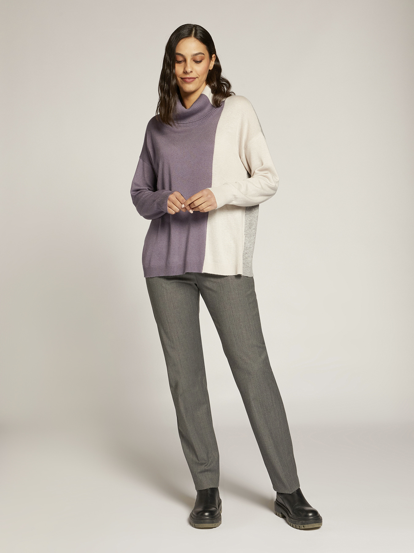 Color block cashmere blend sweater image number 2