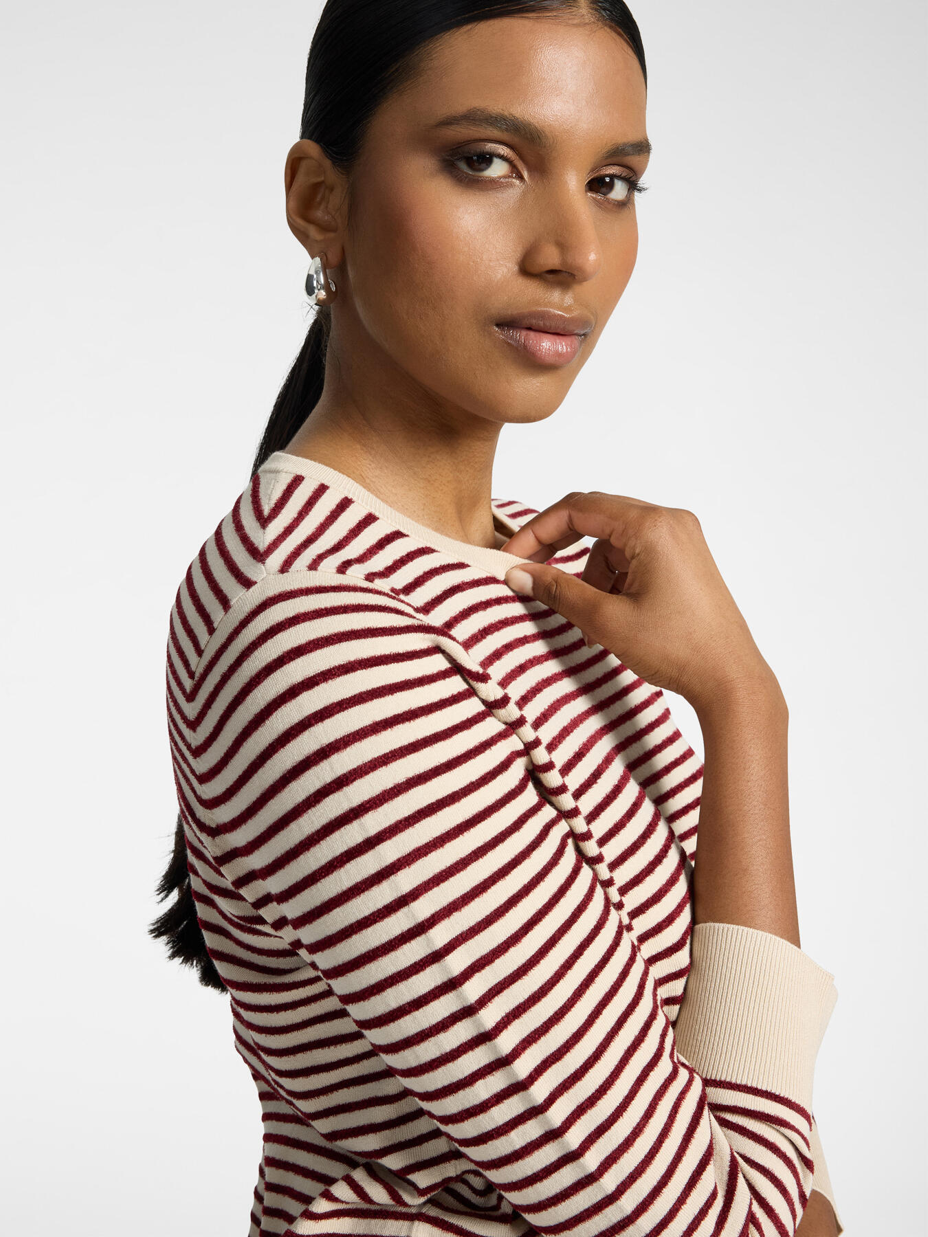 Viscose blend striped sweater image number 3
