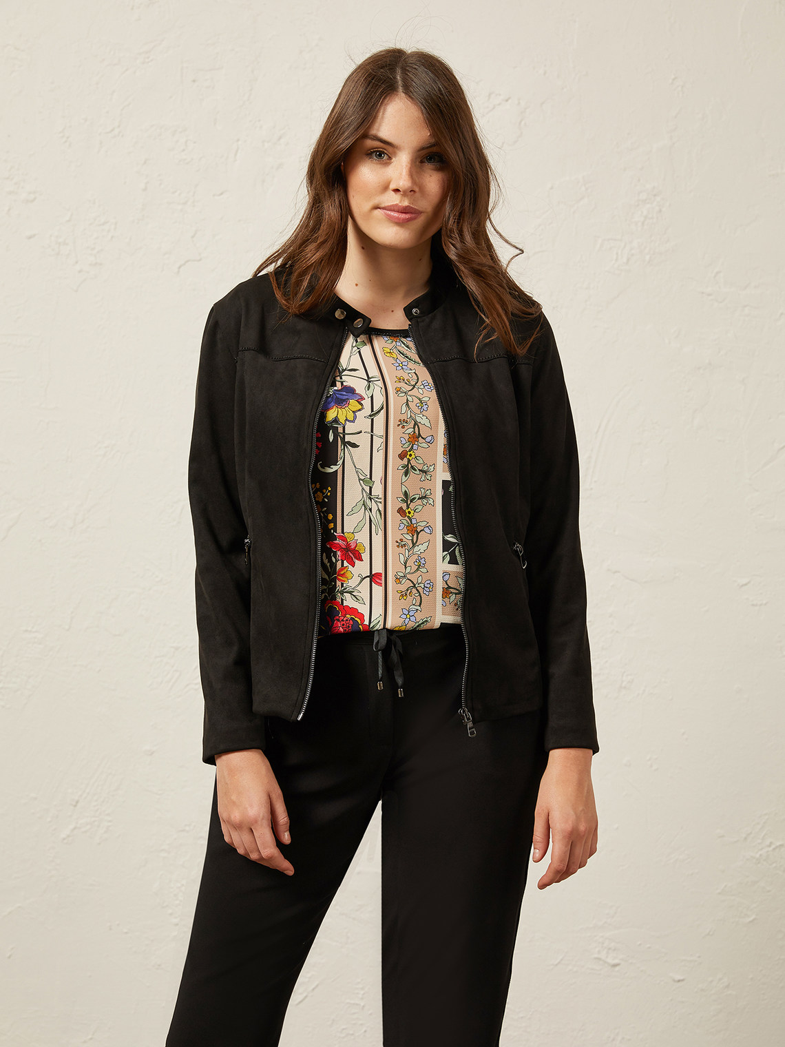 Elenamiro: Blouson in Wildleder-Optik_1