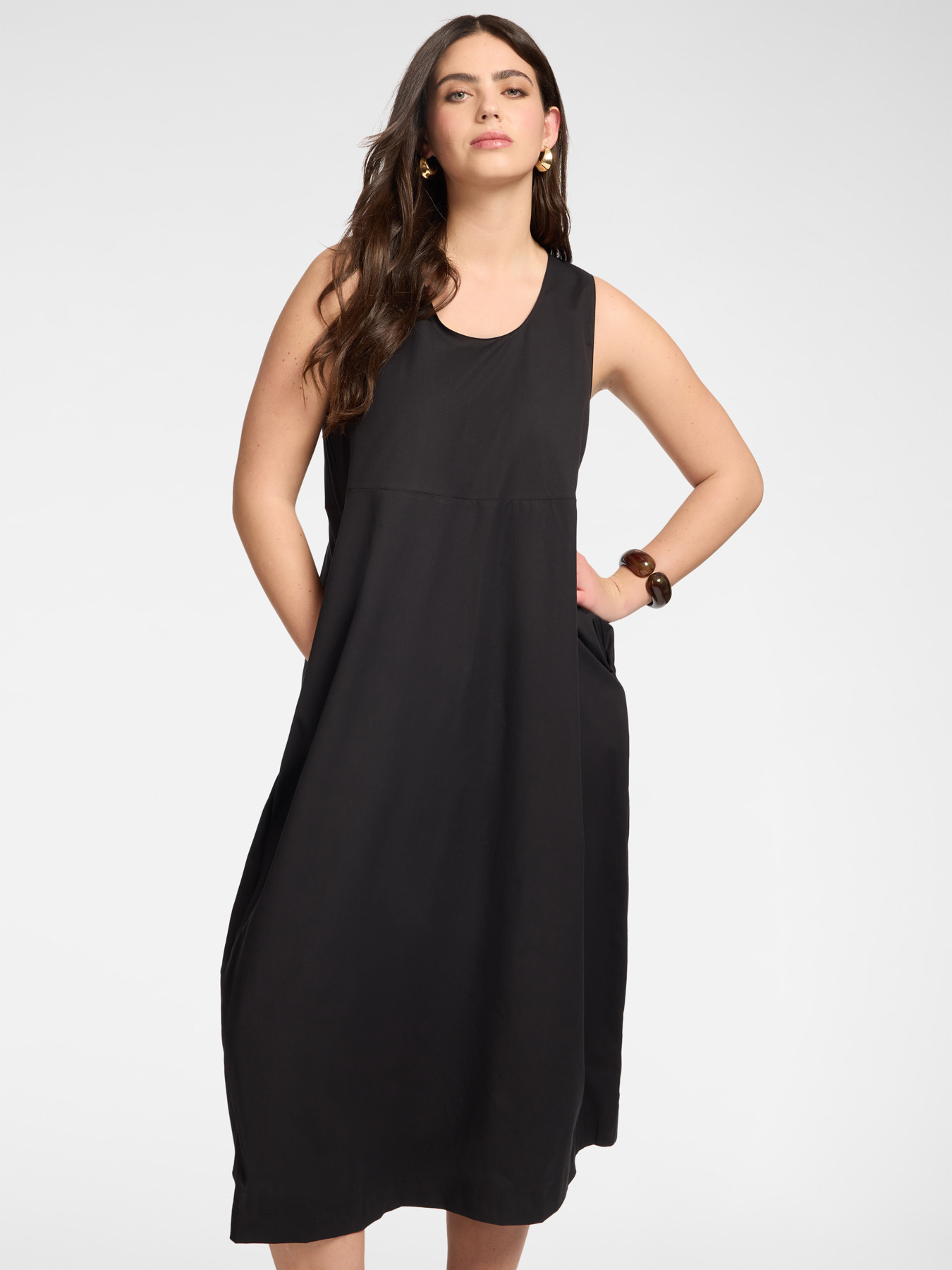 Vestido barrel em popeline image number 2