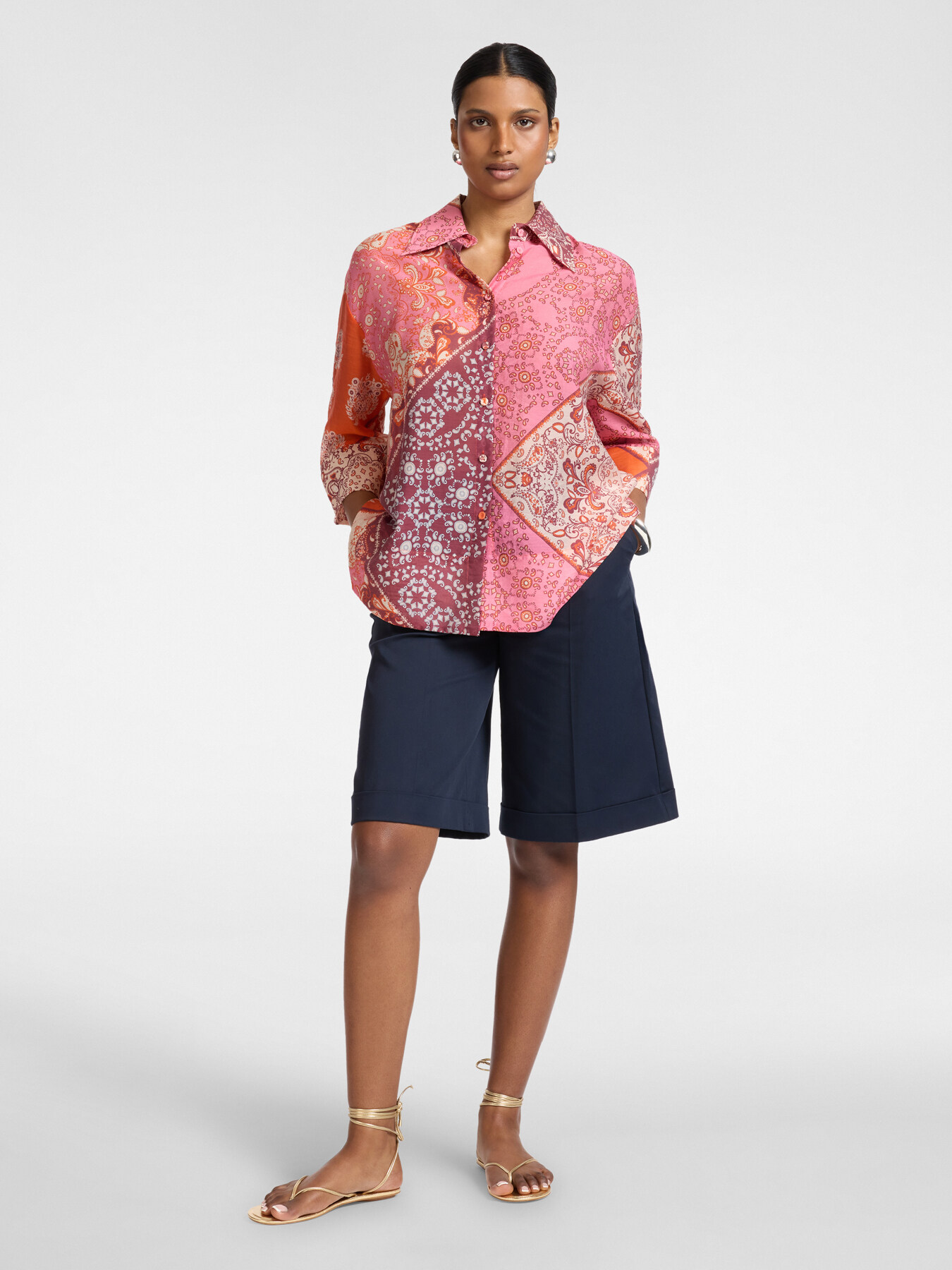 Camisa de organza de lyocell estampada image number 0