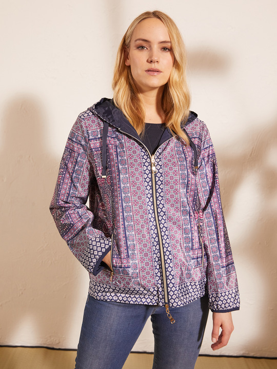 Elenamiro&nbsp;: Blouson r&eacute;versible avec imprim&eacute; Bleu_1