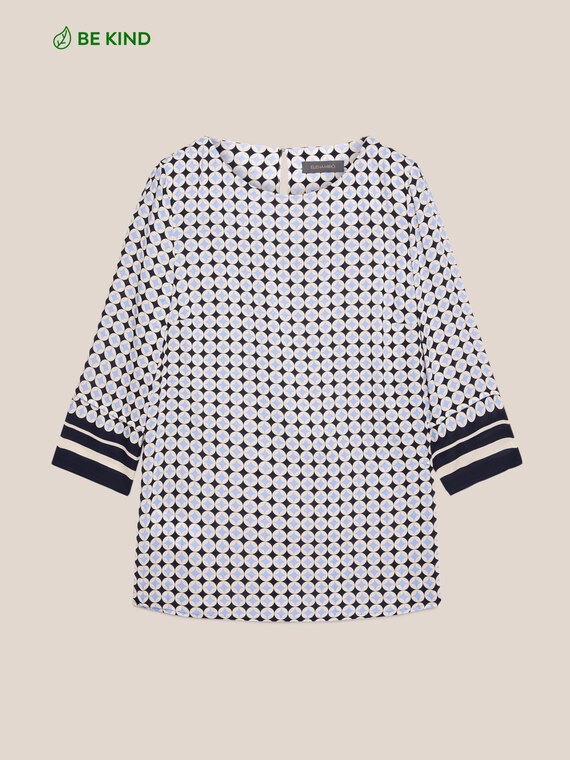 Bluse mit Streifen-Print aus ECOVERO™ Viskose