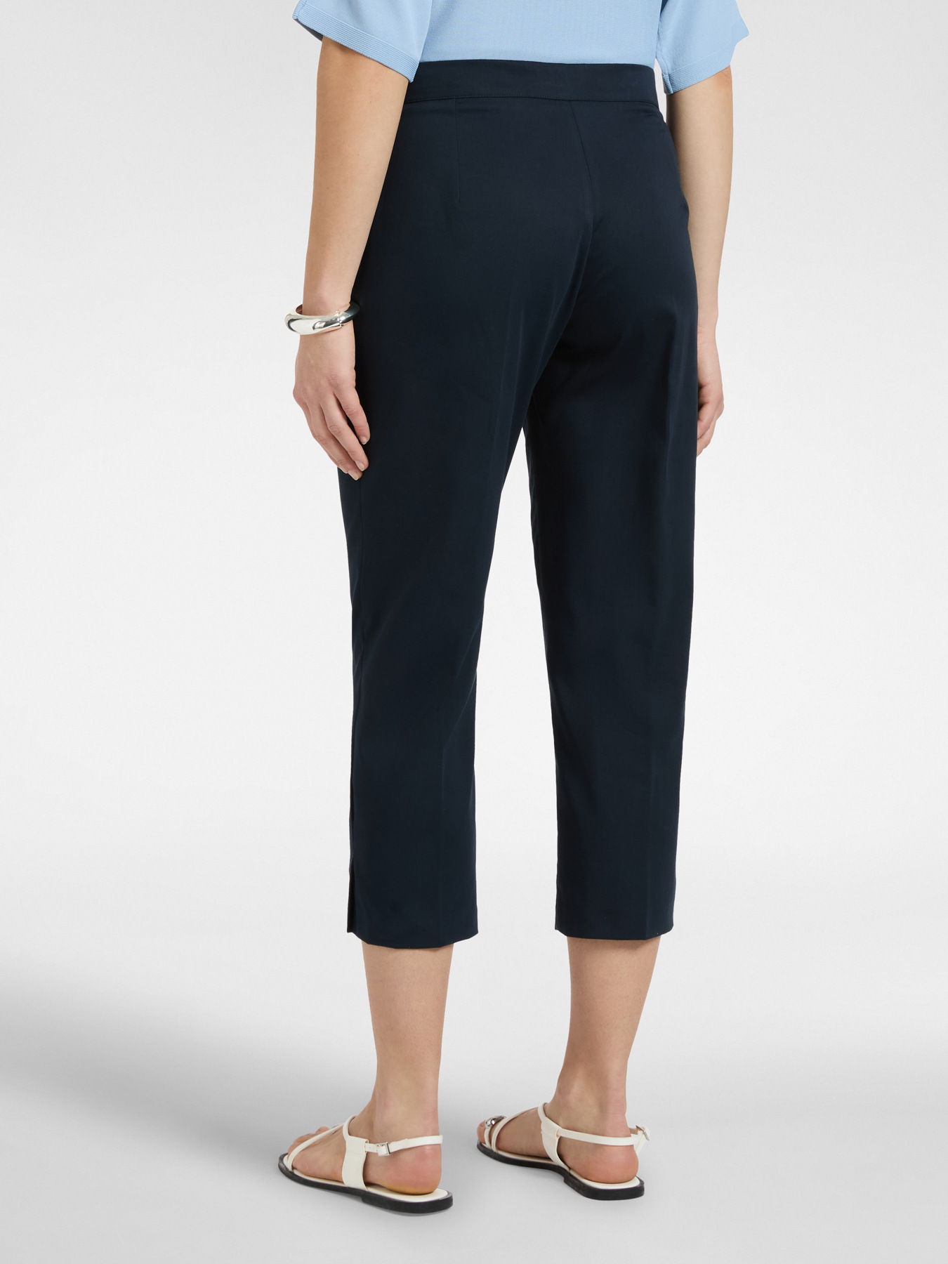 Pantaloni dritti in raso stretch image number 1