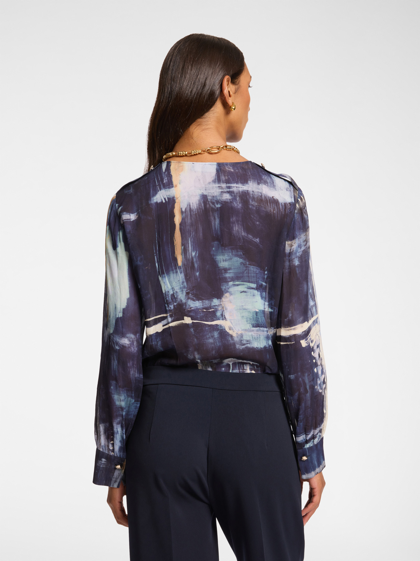 Printed georgette blouse image number 1