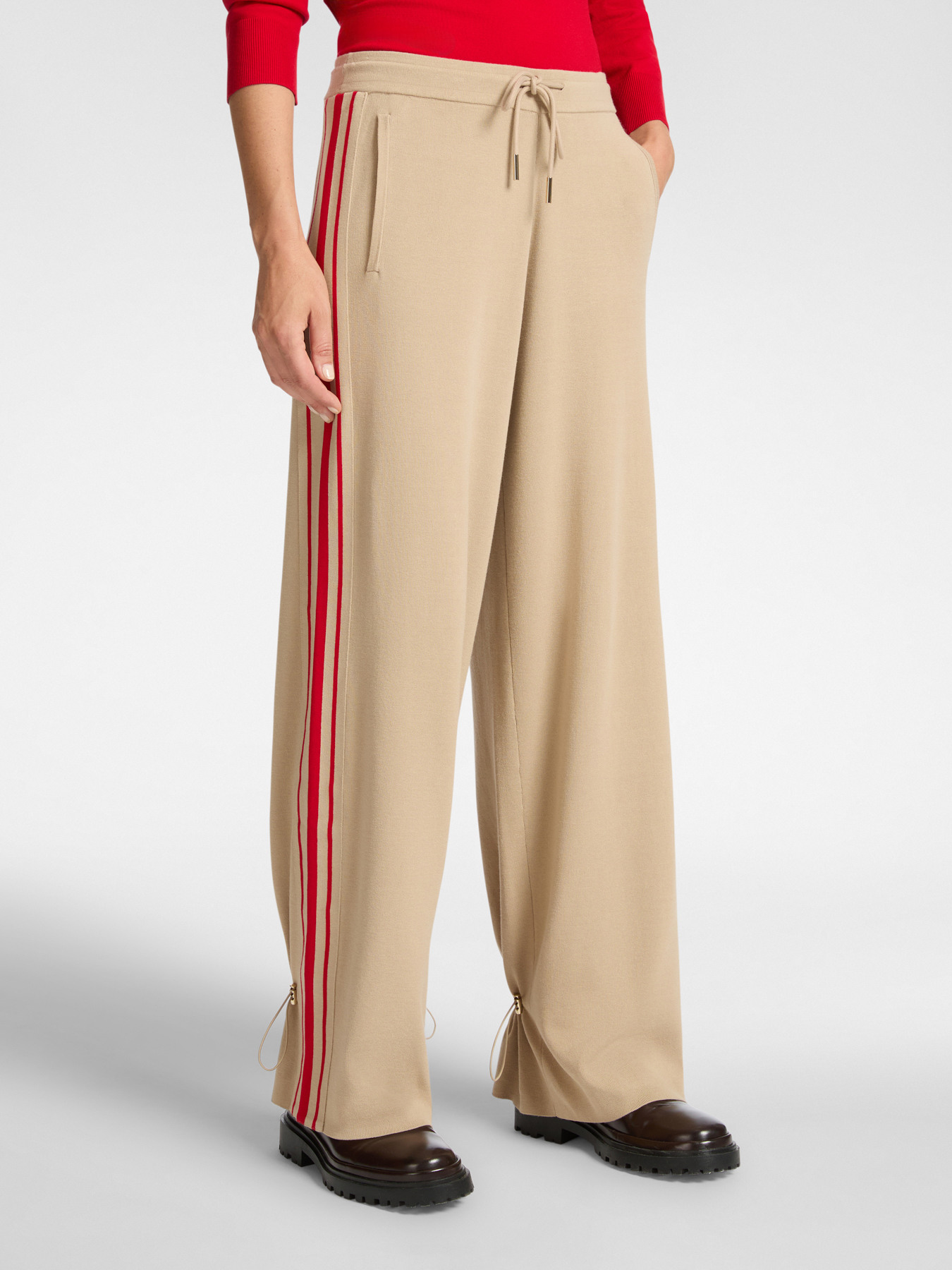 Wide-leg knit trousers image number 2