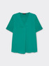 T-SHIRT AUS ZWEI VERSCHIEDENEN MATERIALIEN EINFARBIG - &Ouml;KO-STOFF image number 4