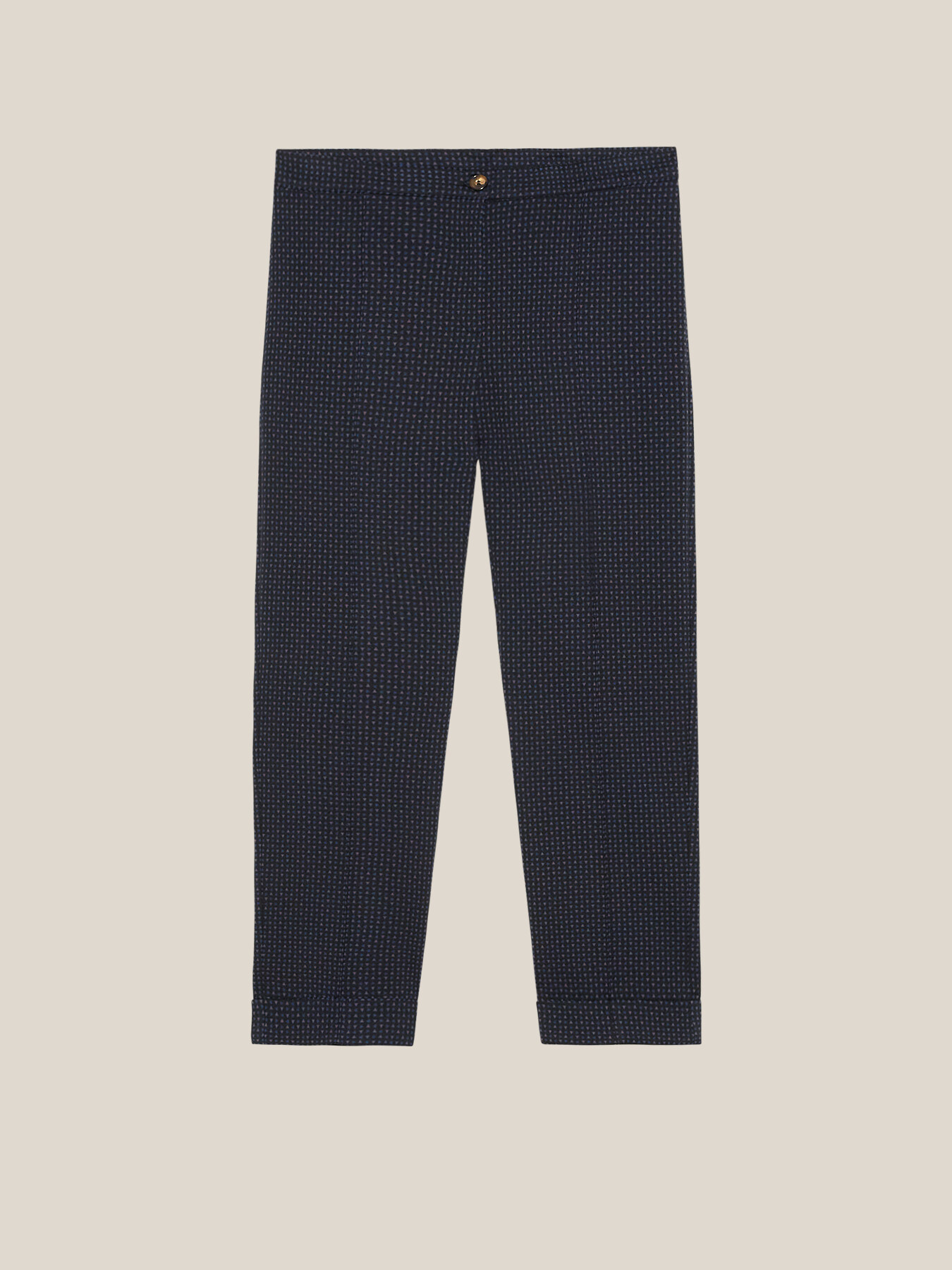 Pantaloni Basic dritti in tessut jacquard image number 5