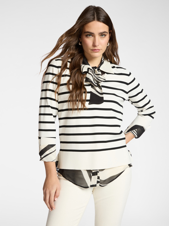 Striped viscose blend jumper