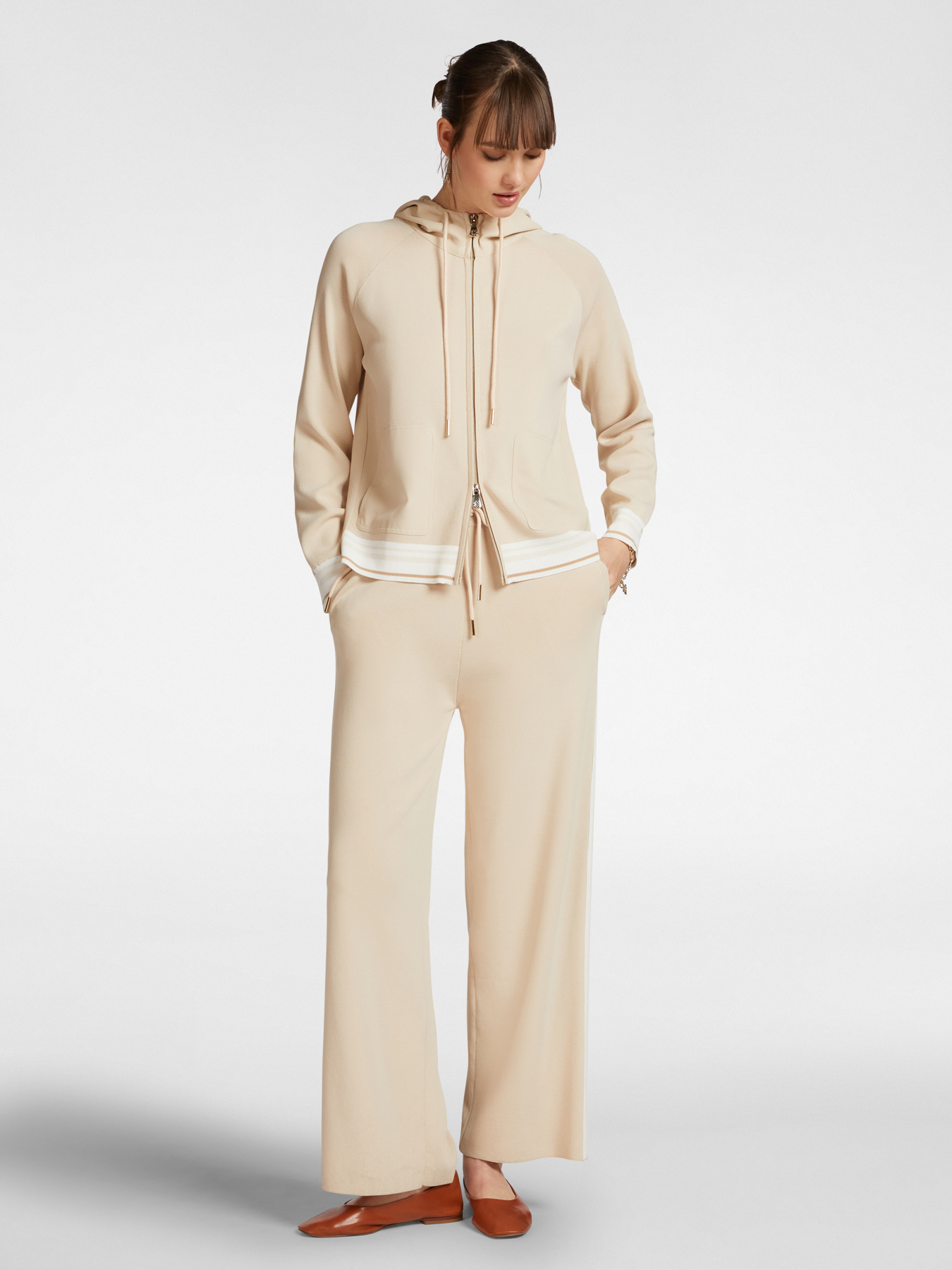 Cardigan mit Kapuze und gestreifter Bord&uuml;re image number 3