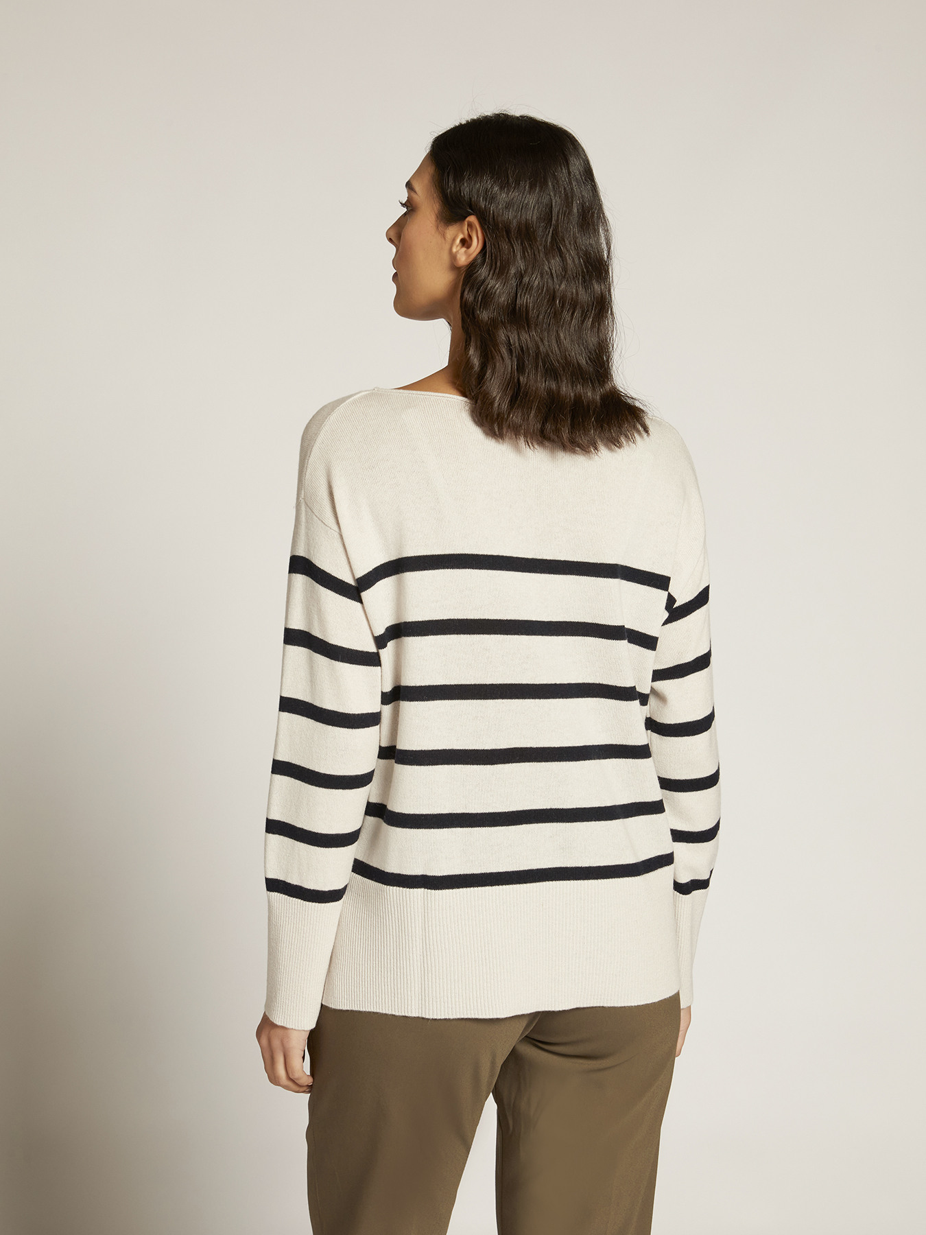 Gestreifter Pullover 100&nbsp;% Wolle image number 2