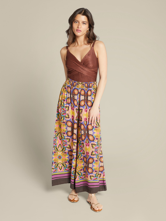 Loose-fitting printed beach trousers